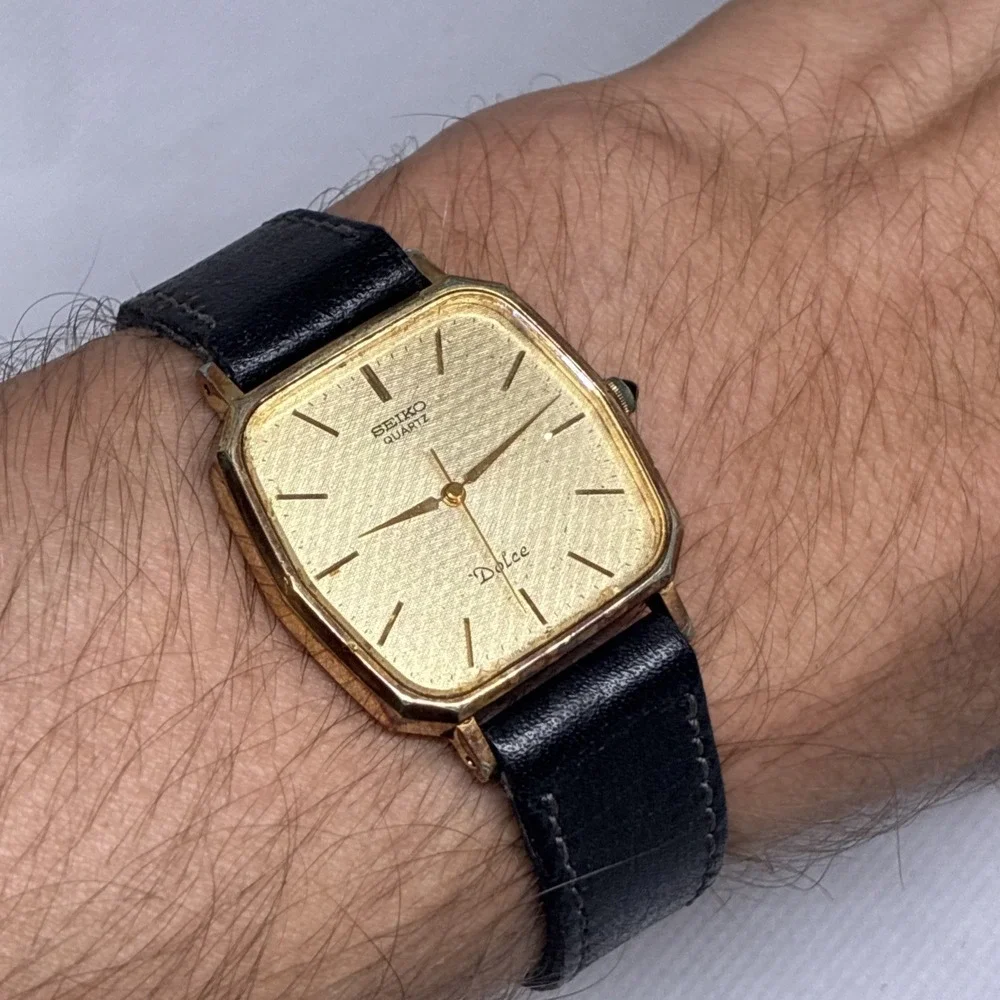 Vintage SEIKO Dolce 5931-5560 22mm Gold Dial Men's Qz Watch - WORKING!